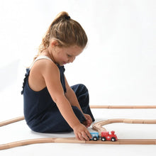 Load image into Gallery viewer, JoyLand Wooden Train Track - 2 Toy Trains, 52 Track Pieces
