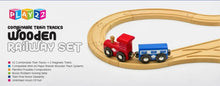 Load image into Gallery viewer, JoyLand Wooden Train Track - 2 Toy Trains, 52 Track Pieces
